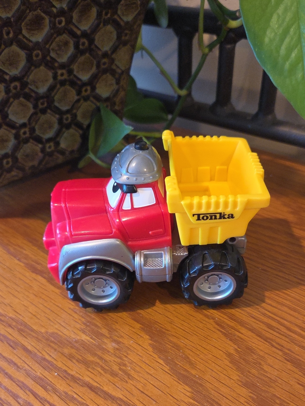 Tonka Red and Yellow Cartoon-Face "Chuck" Dump Truck Toy